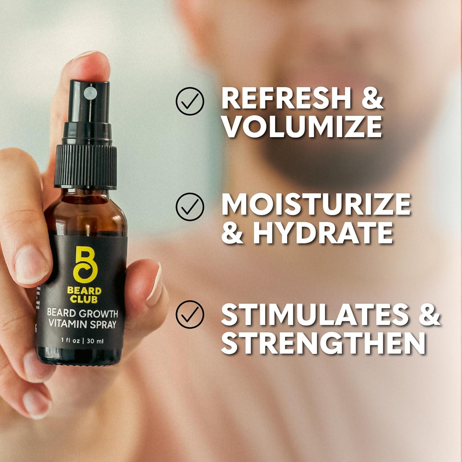 image:imageBeard Club Premium Beard Growth Kit Growth Oil Vitamins Vitamin Spray amp Boar Bristle Brush Gift SetPremium Beard Growth Kit