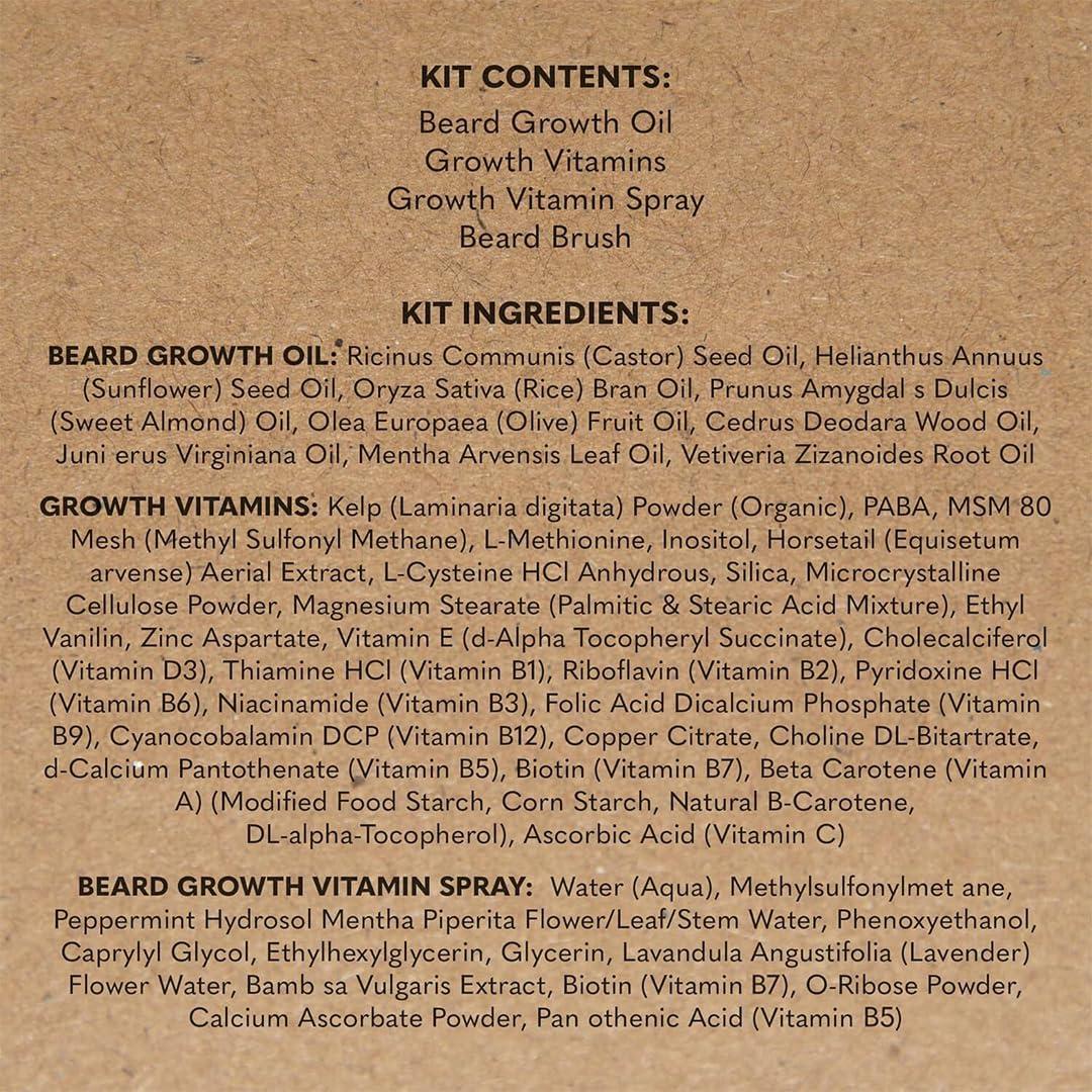 image:imageBeard Club Premium Beard Growth Kit Growth Oil Vitamins Vitamin Spray amp Boar Bristle Brush Gift SetPremium Beard Growth Kit