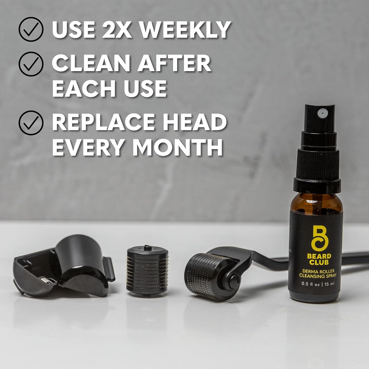 image:imageBeard Club Premium Derma Roller amp Beard Growth Oil Microneedling Roller with 540 Titanium Microneedles for Face Body and Scalp Beard Roller with Sandalwood amp Cedar Beard OilPremium Derma Vitamin Spray