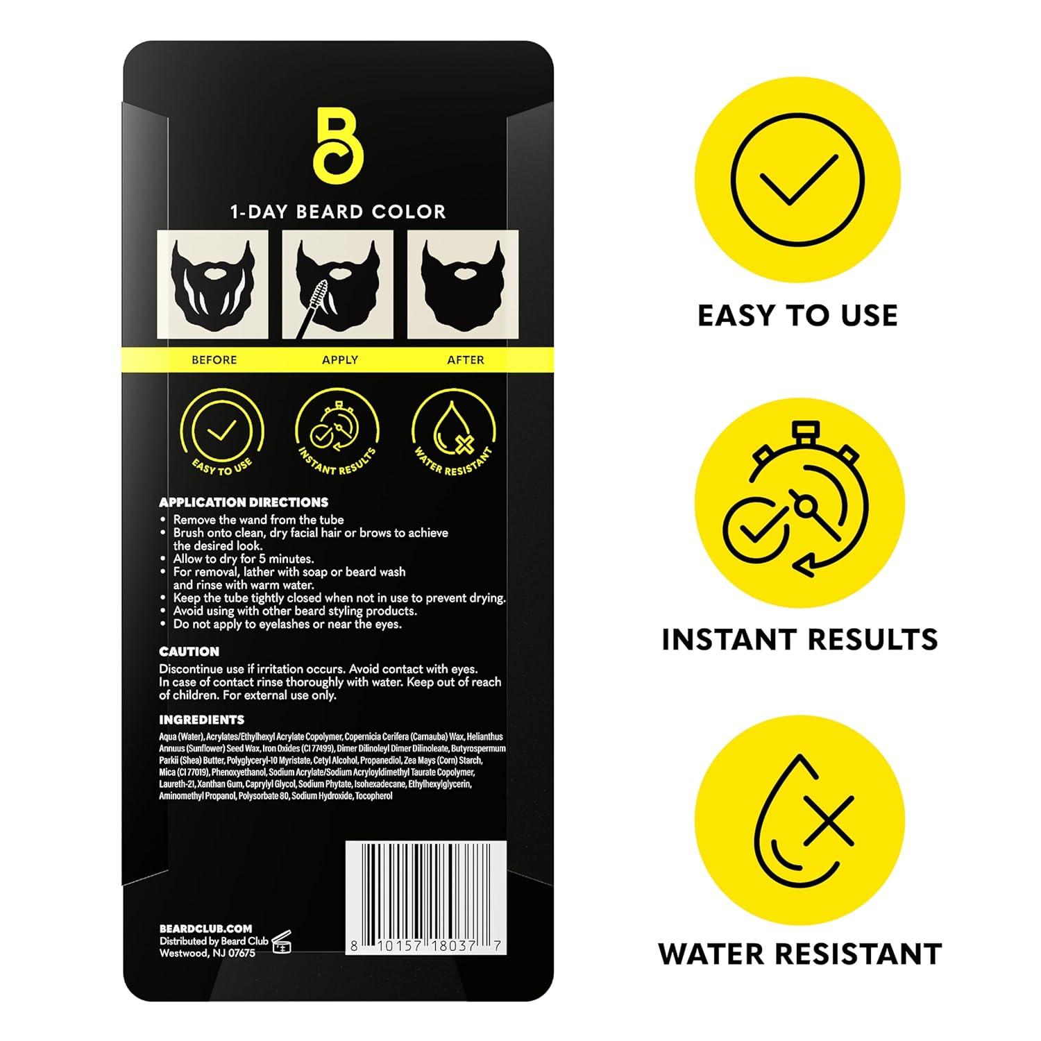 image:imageThe Beard Club 1 Day Temporary Beard Dye for Men Medium Brown Beard Mustache amp Eyebrow Color for a Fuller WellDefined Look Water amp Sweat Resistant Up to 30 Applications 03 fl ozLight Brown