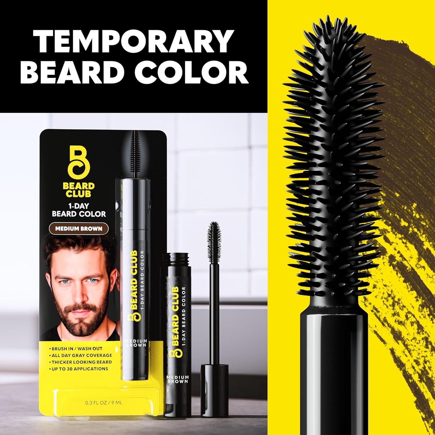 image:imageThe Beard Club 1 Day Temporary Beard Dye for Men Medium Brown Beard Mustache amp Eyebrow Color for a Fuller WellDefined Look Water amp Sweat Resistant Up to 30 Applications 03 fl ozMedium Brown