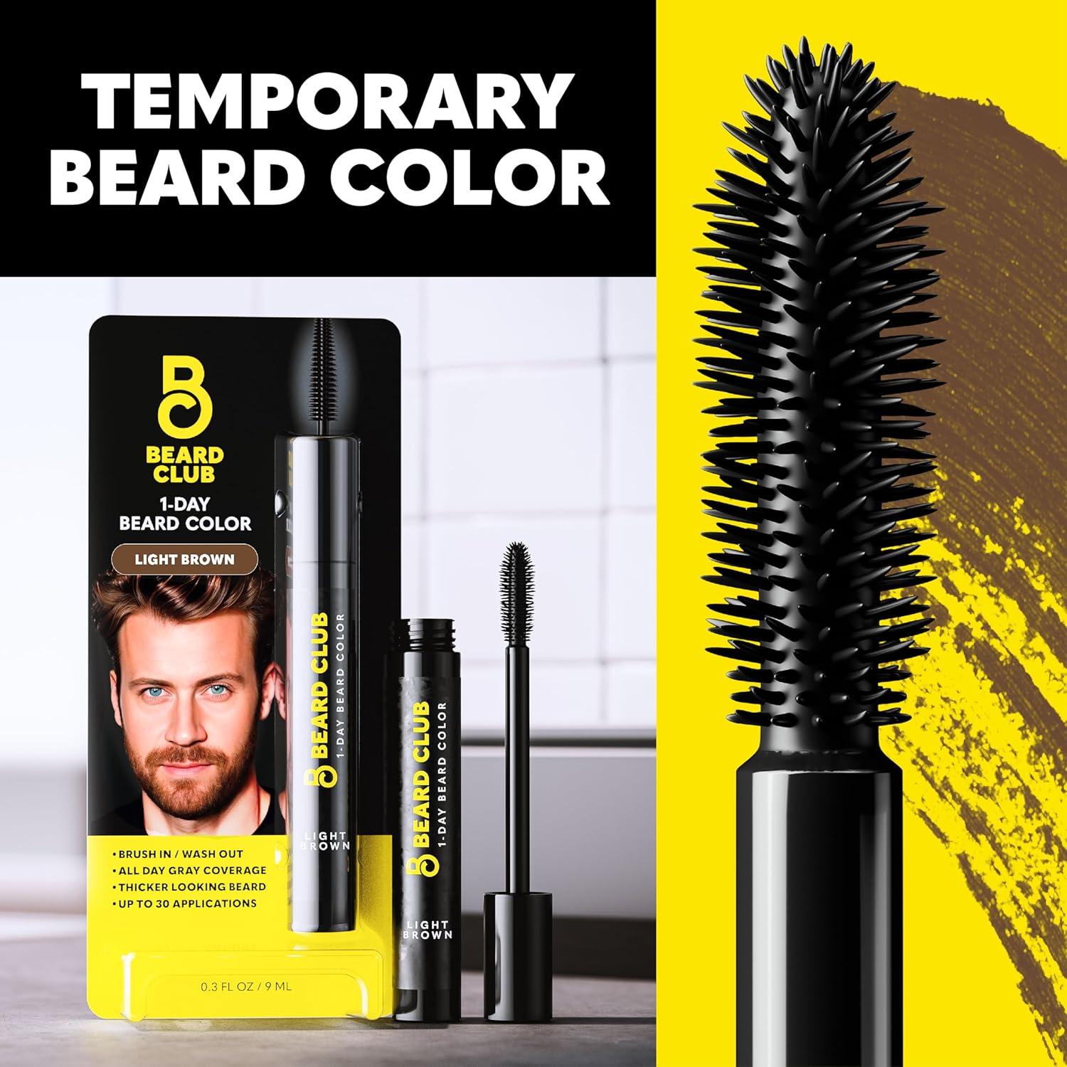 image:imageThe Beard Club 1 Day Temporary Beard Dye for Men Medium Brown Beard Mustache amp Eyebrow Color for a Fuller WellDefined Look Water amp Sweat Resistant Up to 30 Applications 03 fl ozLight Brown