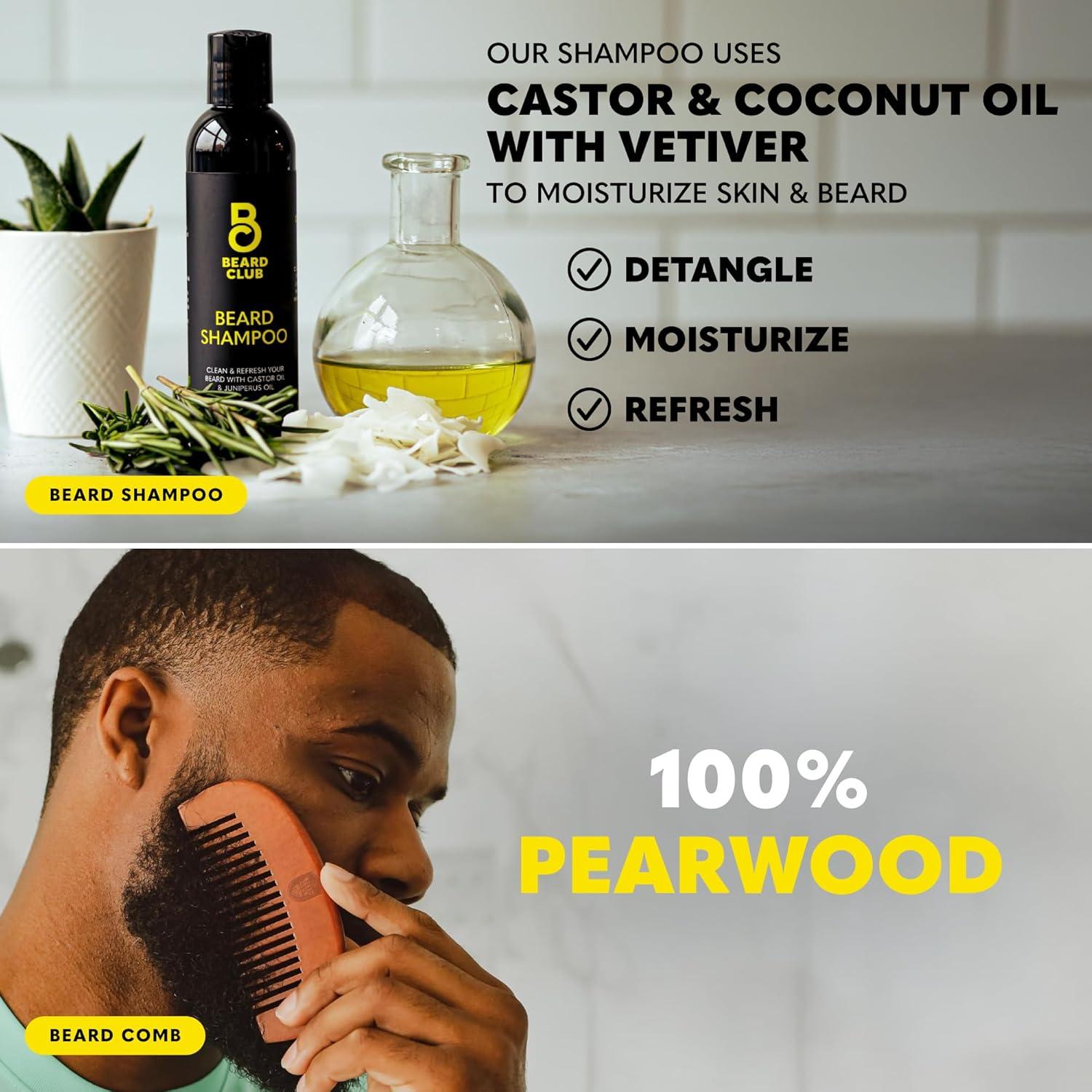 image:imageThe Beard Club Advanced Beard Growth Kit Derma Roller Growth Oil Vitamins and Vitamin Spray Shampoo and Boar Bristle Brush Gift Set CedarTitanium Beard Growth Kit