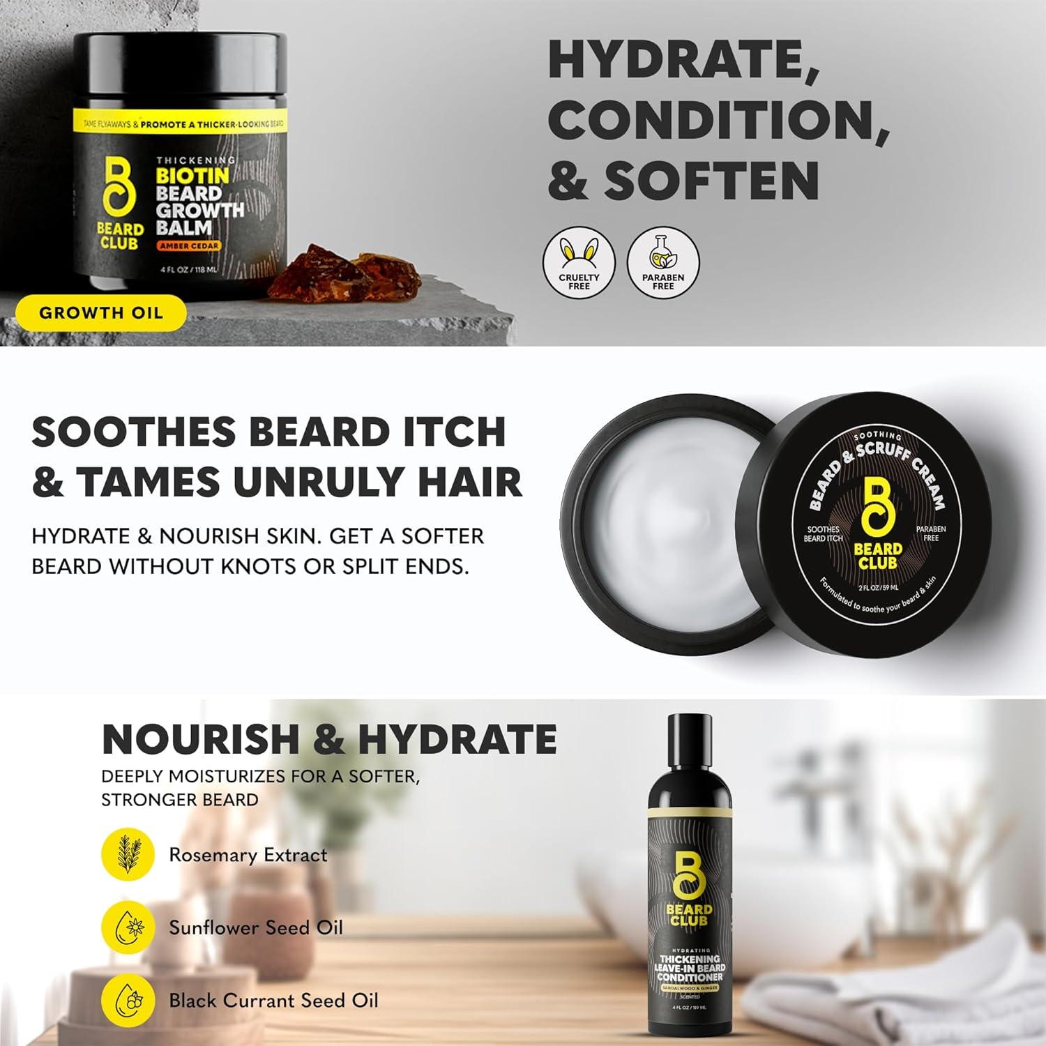 image:imageThe Beard Club Advanced Beard Growth Kit Derma Roller Growth Oil Vitamins and Vitamin Spray Shampoo and Boar Bristle Brush Gift Set CedarUltimate Beard Growth Kit