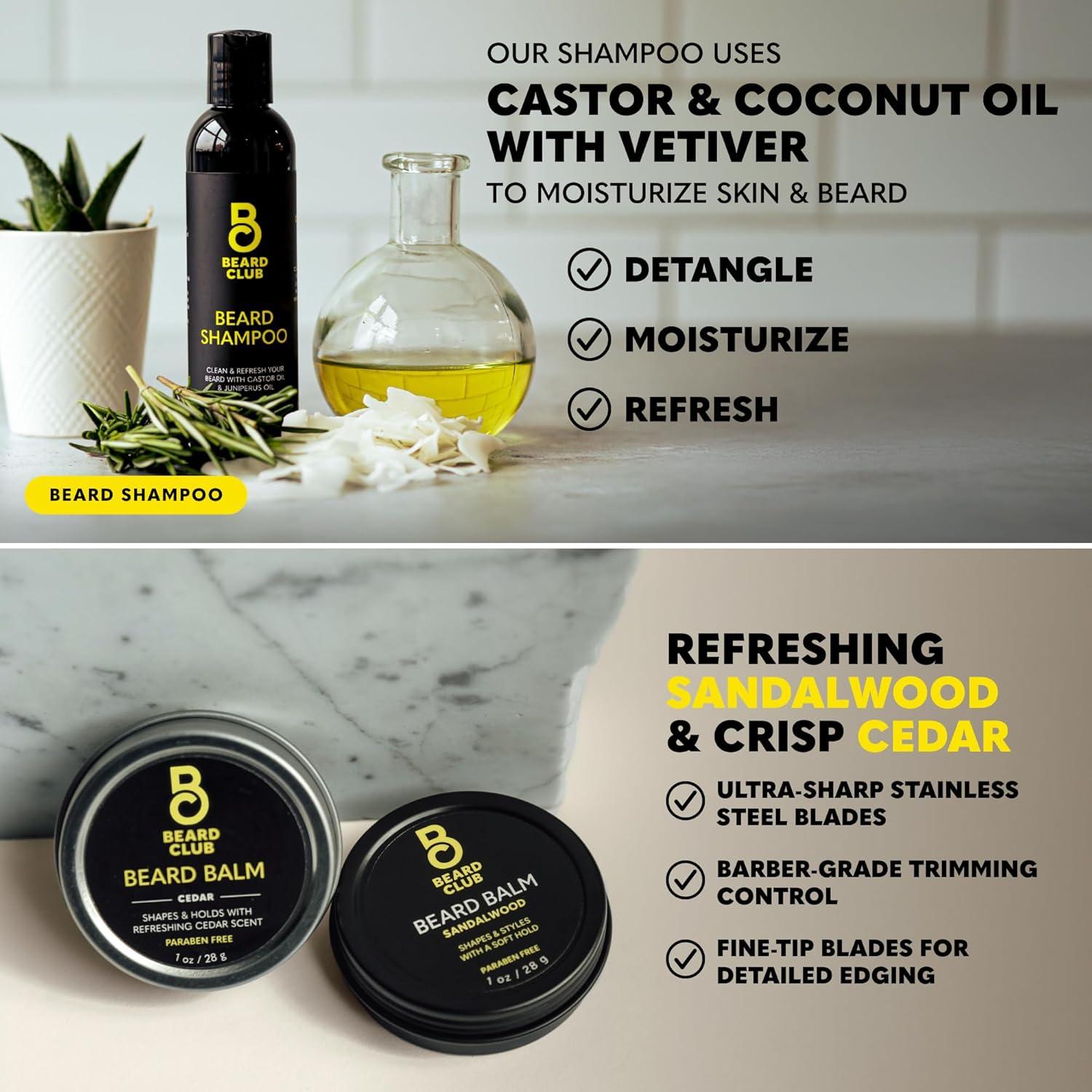 image:imageThe Beard Club Advanced Beard Growth Kit Derma Roller Growth Oil Vitamins and Vitamin Spray Shampoo and Boar Bristle Brush Gift Set CedarUltimate Beard Growth Kit