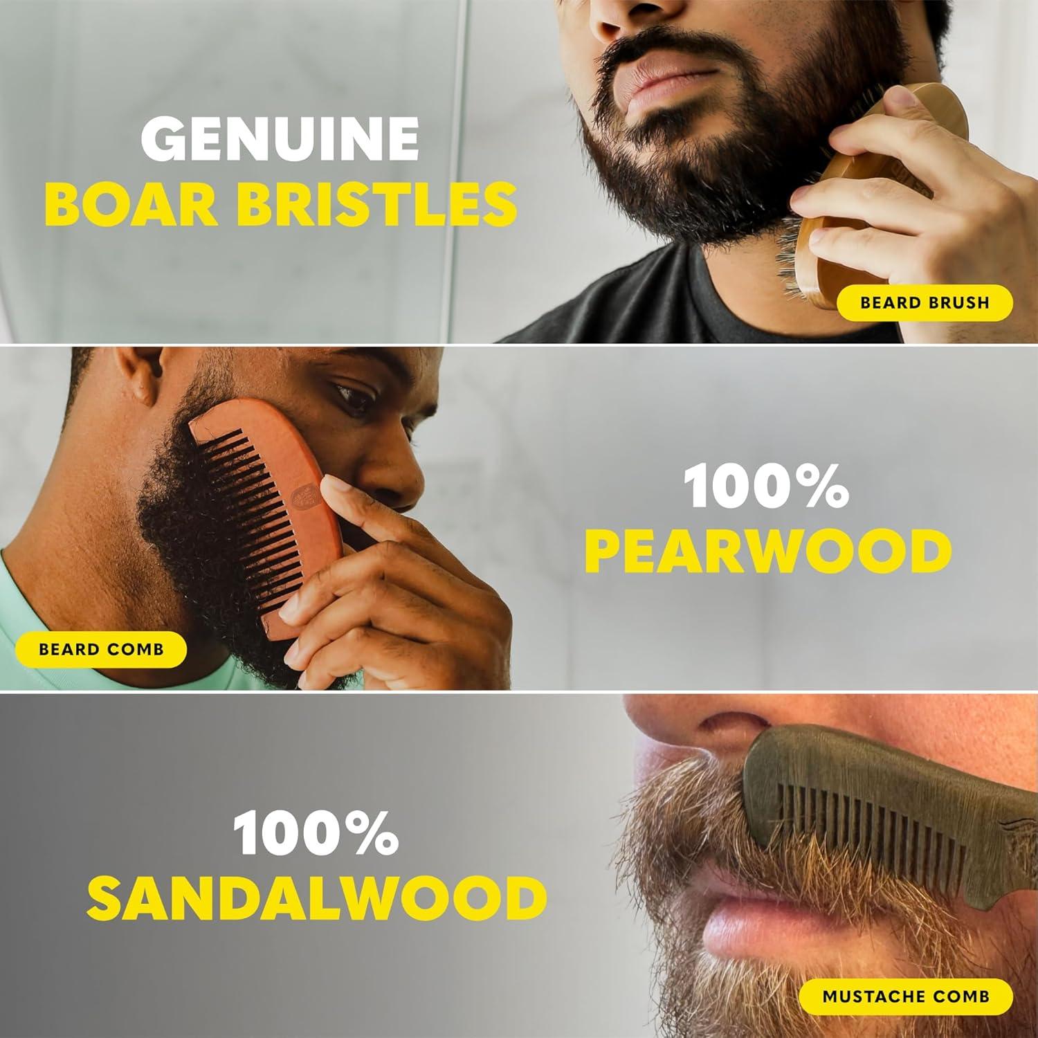 image:imageThe Beard Club Advanced Beard Growth Kit Derma Roller Growth Oil Vitamins and Vitamin Spray Shampoo and Boar Bristle Brush Gift Set CedarUltimate Beard Growth Kit