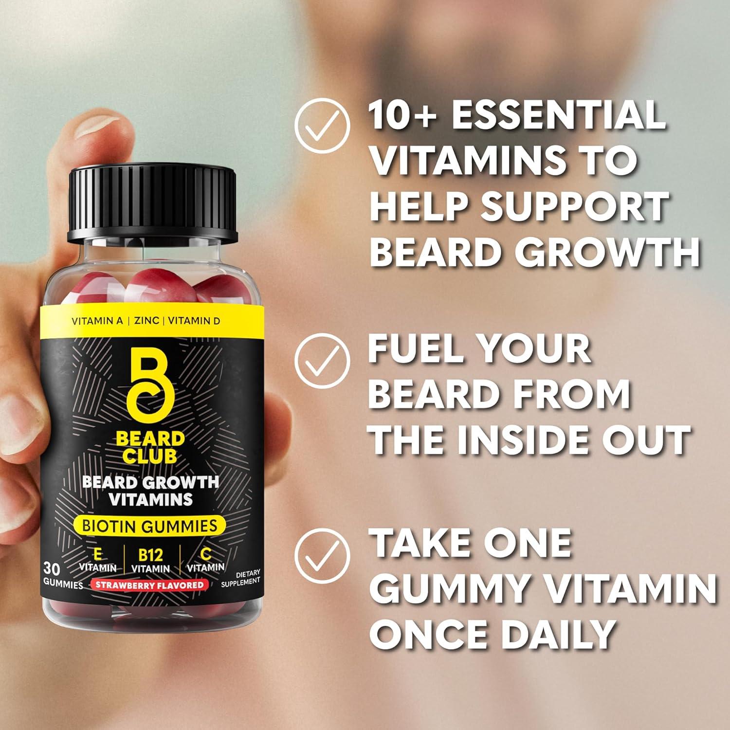 image:imageThe Beard Club Biotin Beard Growth Oil Vitamin Spray for Facial Hair Growth Natural Formula for Fuller Thicker Beard EasytoUse Nourishing amp Soothing for All Beard Types amp SkinBeard Growth Gummies
