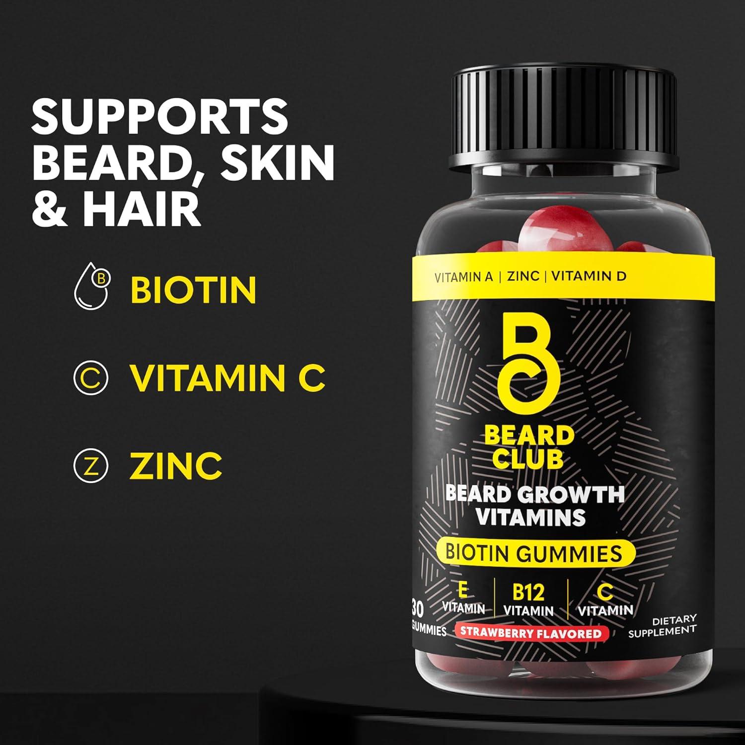 image:imageThe Beard Club Biotin Beard Growth Oil Vitamin Spray for Facial Hair Growth Natural Formula for Fuller Thicker Beard EasytoUse Nourishing amp Soothing for All Beard Types amp SkinBeard Growth Gummies