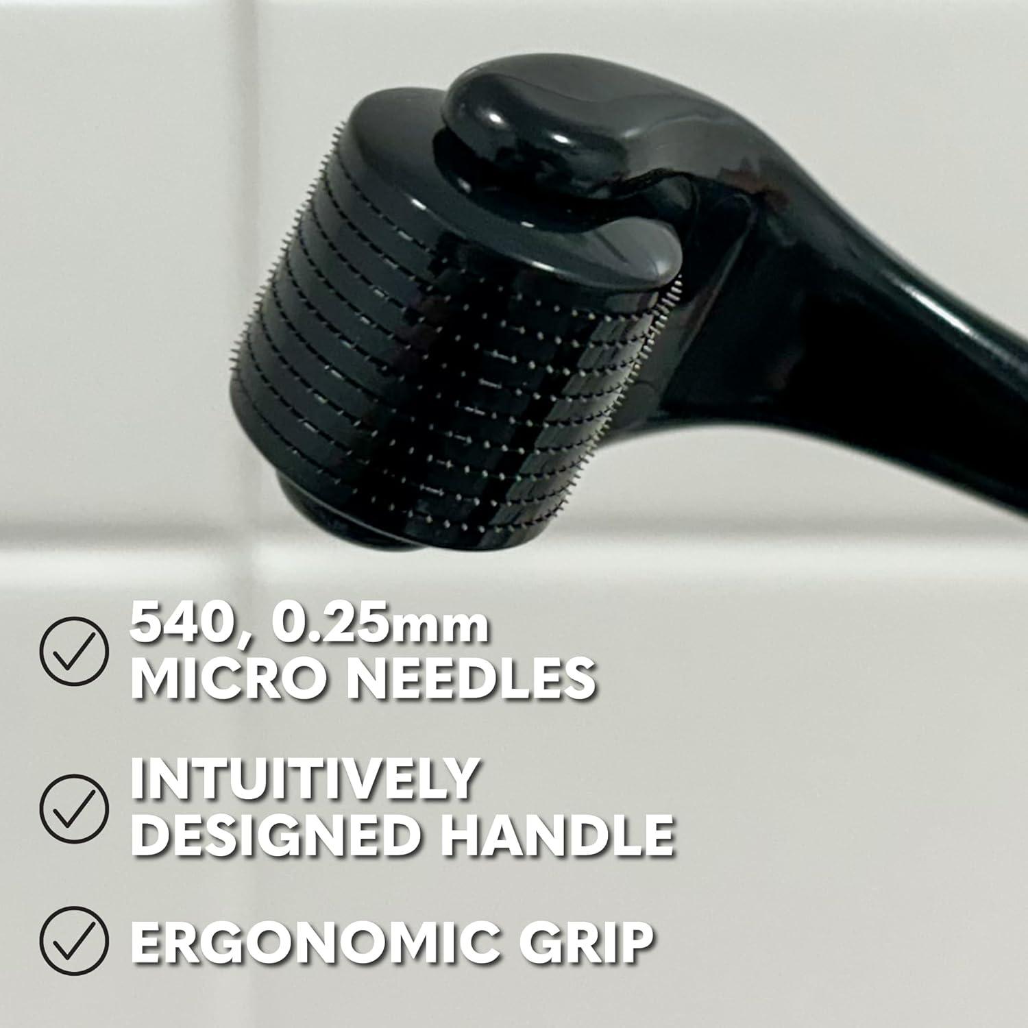 image:imageThe Beard Club Derma Roller for Face Body and Scalp Microneedling for Men and Women with 540 Titanium Microneedles Beard Roller amp Micro Needling Scalp Hair Silver amp BlackDerma Roller Gray Black