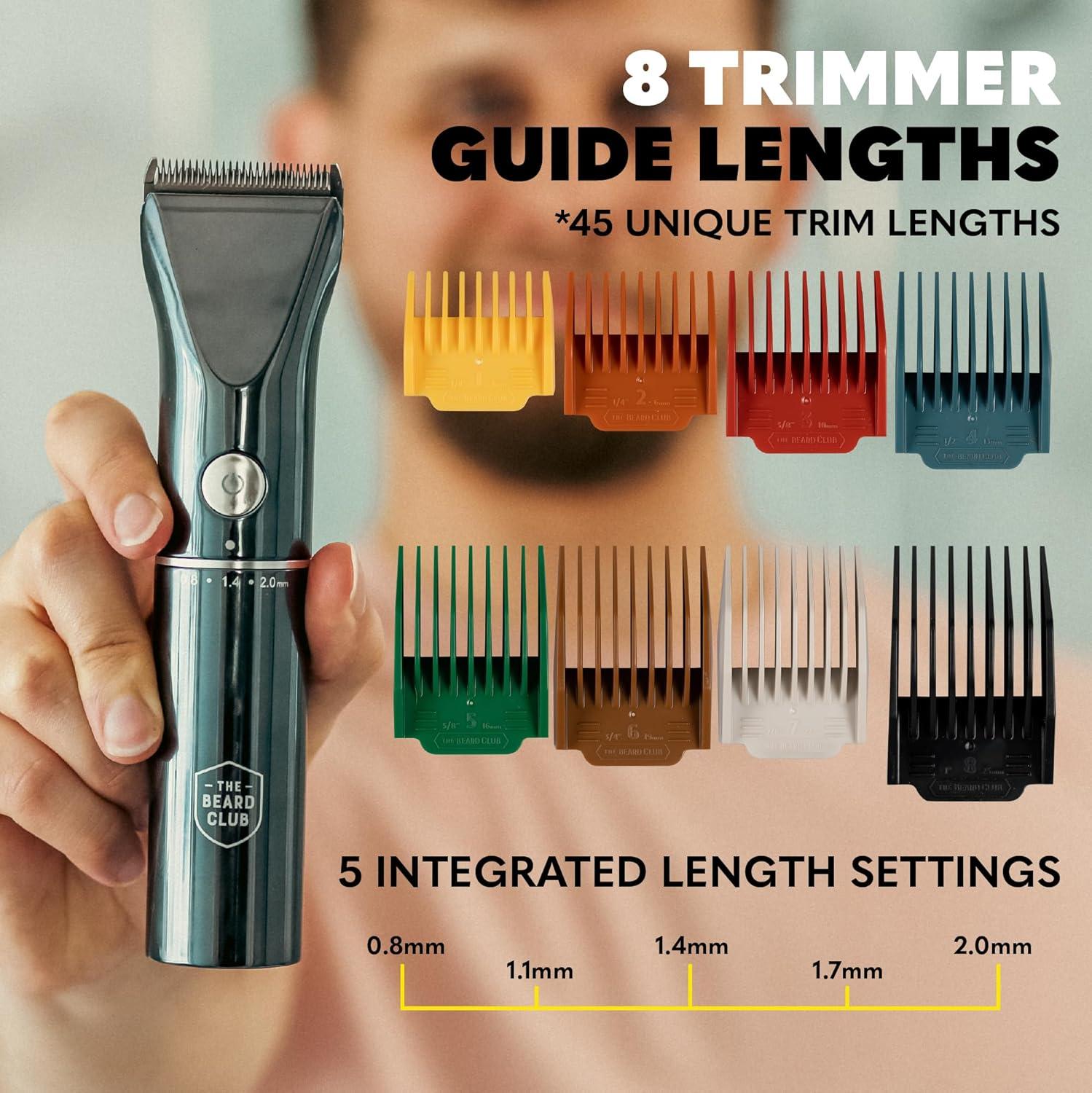 image:imageThe Beard Club Pro Beard Trimmer for Men Professional Mens Hair Trimmer for Barbers Electric Cordless Rechargeable High Power 13000 RPM 10 Guides Taper Lever Diamond Like Carbon BladesBeard Trimmer