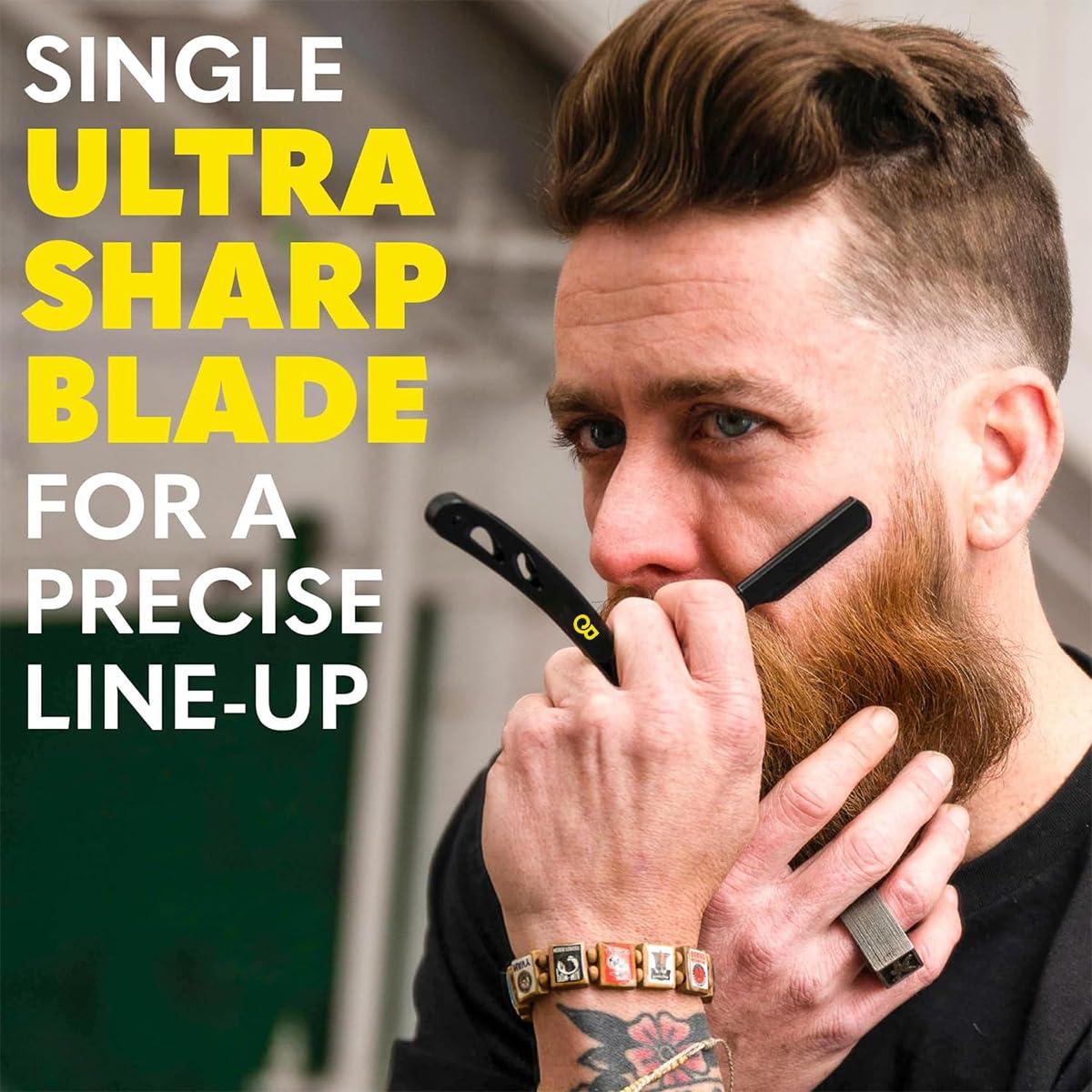 image:imageThe Beard Club Straight Razor for Men Navajas Para Barbero Barber Straight Edge Razor Kit Premium Single Derby Blade Cutthroat With 10 Replaceable Stainless Steel Blades amp Leather CaseTblade Beard Trimmer Pro Kit