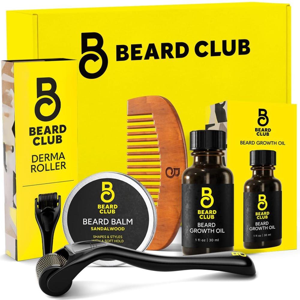 image:imageBeard Club Premium Beard Growth Kit  Growth Oil Vitamins Vitamin Spray amp Boar Bristle Brush  Gift SetBeard Growth Kit