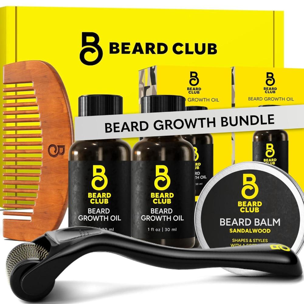 image:imageBeard Club Premium Beard Growth Kit Growth Oil Vitamins Vitamin Spray amp Boar Bristle Brush Gift SetEnhanced Beard Growth Kit