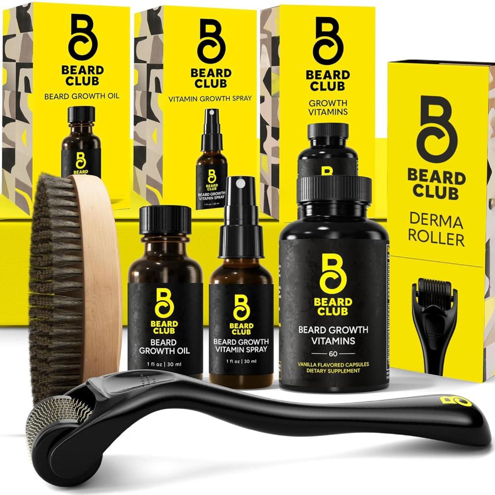 image:imageBeard Club Premium Beard Growth Kit Growth Oil Vitamins Vitamin Spray amp Boar Bristle Brush Gift SetSignature Beard Growth Kit