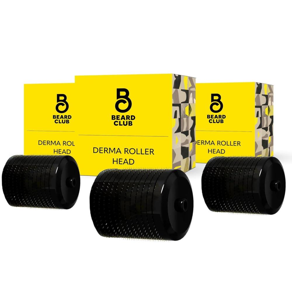 image:imageBeard Club Premium Derma Roller amp Beard Growth Oil Microneedling Roller with 540 Titanium Microneedles for Face Body and Scalp Beard Roller with Sandalwood amp Cedar Beard OilPremium Derma Head 3PK