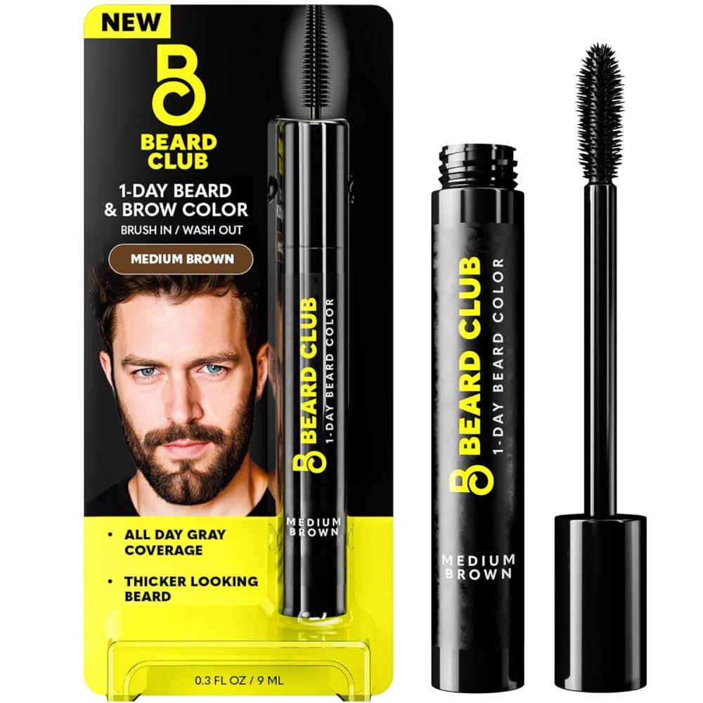 image:imageThe Beard Club 1 Day Temporary Beard Dye for Men Medium Brown Beard Mustache amp Eyebrow Color for a Fuller WellDefined Look Water amp Sweat Resistant Up to 30 Applications 03 fl ozMedium Brown