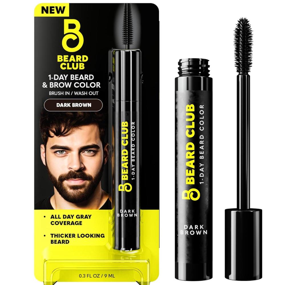image:imageThe Beard Club 1 Day Temporary Beard Dye for Men Medium Brown Beard Mustache amp Eyebrow Color for a Fuller WellDefined Look Water amp Sweat Resistant Up to 30 Applications 03 fl ozDark Brown