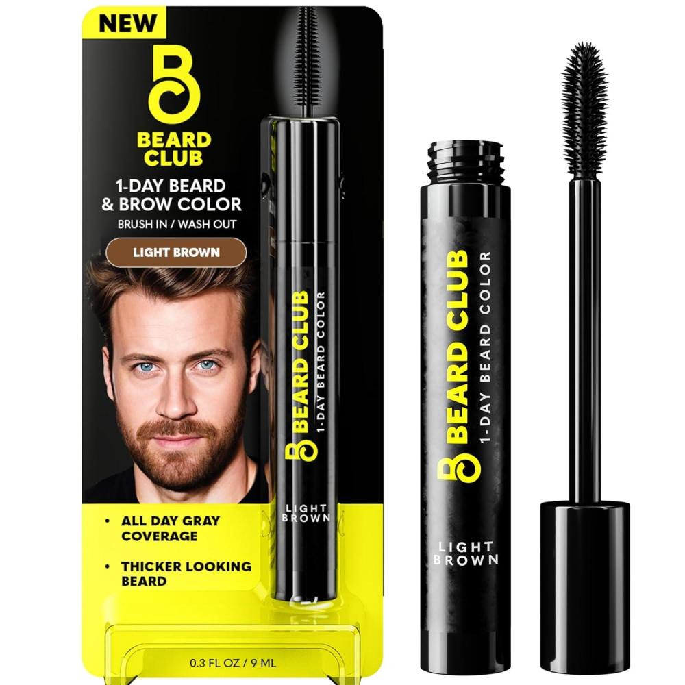 image:imageThe Beard Club 1 Day Temporary Beard Dye for Men Medium Brown Beard Mustache amp Eyebrow Color for a Fuller WellDefined Look Water amp Sweat Resistant Up to 30 Applications 03 fl ozLight Brown