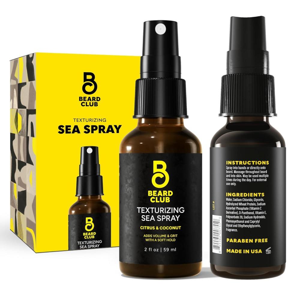 image:imageThe Beard Club Biotin Beard Growth Oil Vitamin Spray for Facial Hair Growth  Natural Formula for Fuller Thicker Beard EasytoUse Nourishing amp Soothing for All Beard Types amp SkinSea Salt Spray