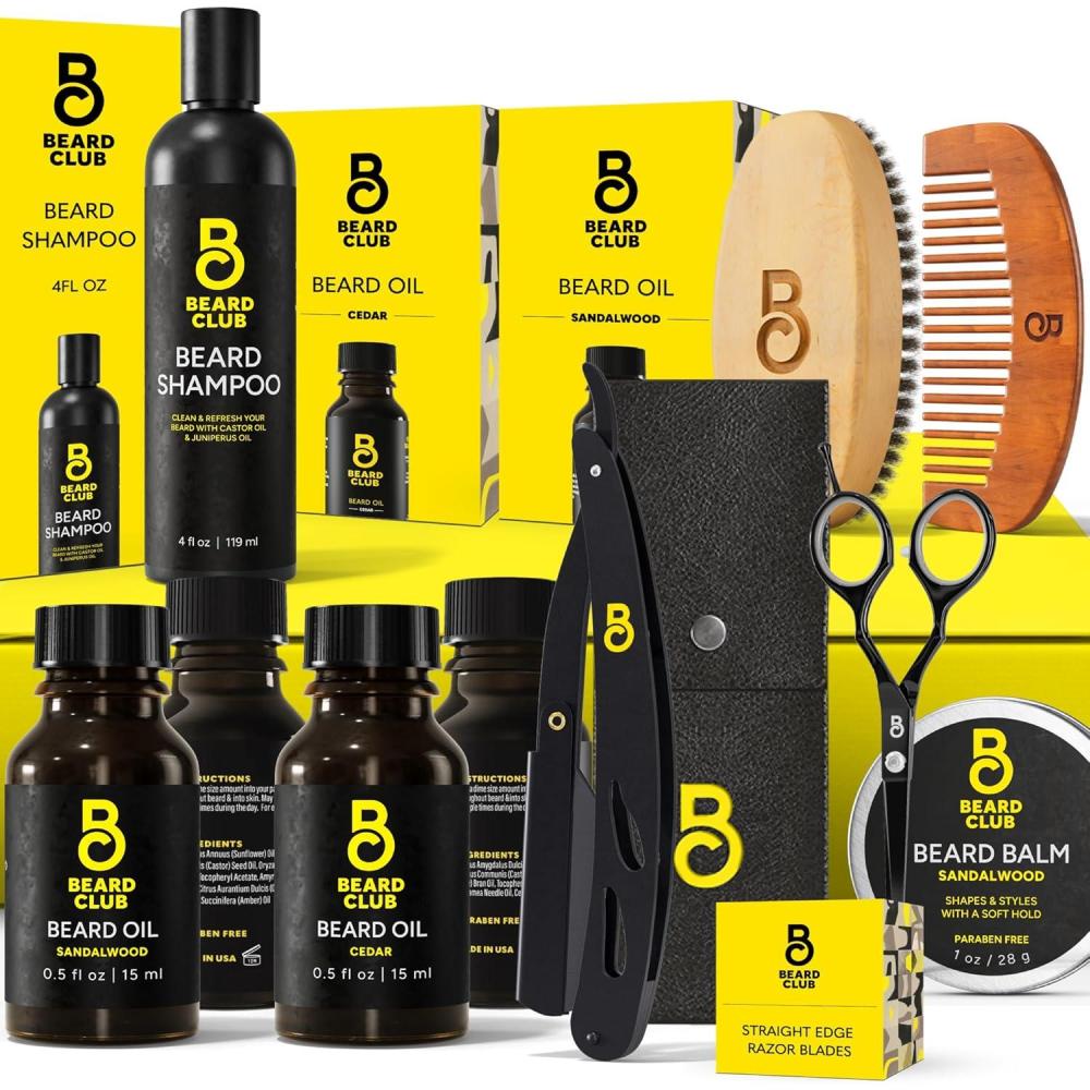 image:imageThe Beard Club Brush Comb and Scissors Grooming Kit for Mens Beards and Mustaches Gift SetPremium Beard Grooming Kit