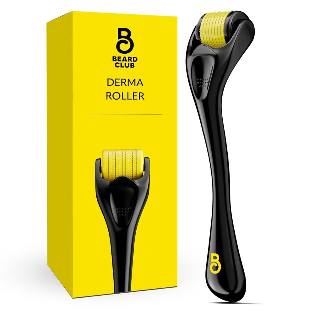 image:imageThe Beard Club Derma Roller for Face Body and Scalp Microneedling for Men and Women with 540 Titanium Microneedles Beard Roller amp Micro Needling Scalp Hair Silver amp BlackDerma Roller Black Yellow