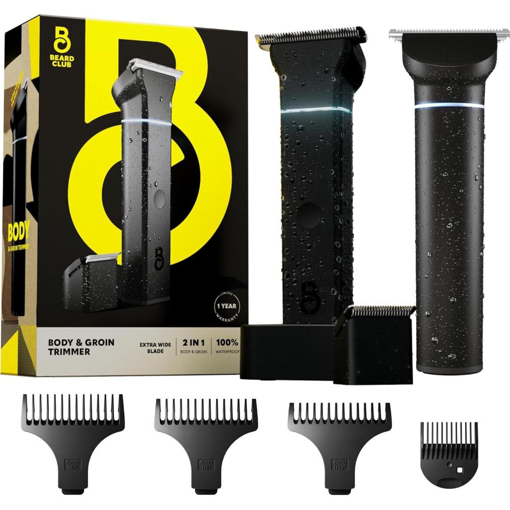 image:imageThe Beard Club Manscape Body Hair Trimmer for Men Pubic Hair Trimmer for Men amp Ball Trimmer Mens Body Shaver Ceramic Blade Ball Shaver Rechargeable Electric Waterproof Wet or Dry Clippers