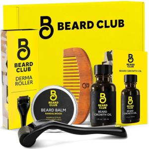 Beard Club Premium Beard Growth Kit – Growth Oil, Vitamins, Vitamin Spray & Boar Bristle Brush – Gift Set(Beard Growth Kit)