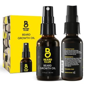 The Beard Club Biotin Beard Growth Oil Vitamin Spray for Facial Hair Growth – Natural Formula for Fuller, Thicker Beard, Easy-to-Use, Nourishing & Soothing for All Beard Types & Skin(Beard Growth Spray)