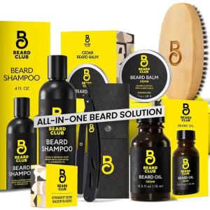 The Beard Club Brush, Comb and Scissors Grooming Kit for Men’s Beards and Mustaches Gift Set(Beard Care Kit)