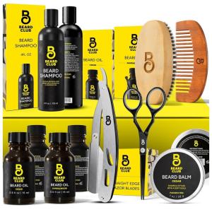 The Beard Club Brush, Comb and Scissors Grooming Kit for Men’s Beards and Mustaches Gift Set(Beard Grooming Kit)