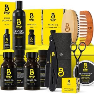 The Beard Club Brush, Comb and Scissors Grooming Kit for Men’s Beards and Mustaches Gift Set(Premium Beard Grooming Kit)