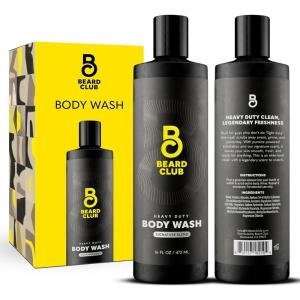 The Beard Club Original Premium Beard Shampoo – Natural & Nourishing Formula for Soft, Clean & Healthy Facial Hair – Gentle on Skin – Sulfate & Paraben Free – 4 fl oz(16oz Signature Blend)