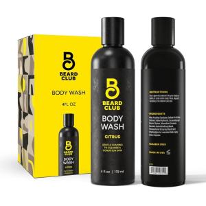The Beard Club Original Premium Beard Shampoo – Natural & Nourishing Formula for Soft, Clean & Healthy Facial Hair – Gentle on Skin – Sulfate & Paraben Free – 4 fl oz(4oz Fresh Water)