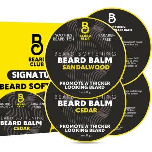 The Beard Club Sandalwood Beard Butter – Men’s Leave-In Conditioning Balm, Softener and Moisturizer for Styling and Care – 2oz(Cedar & Sandalwood Beard Balm – 2PK)