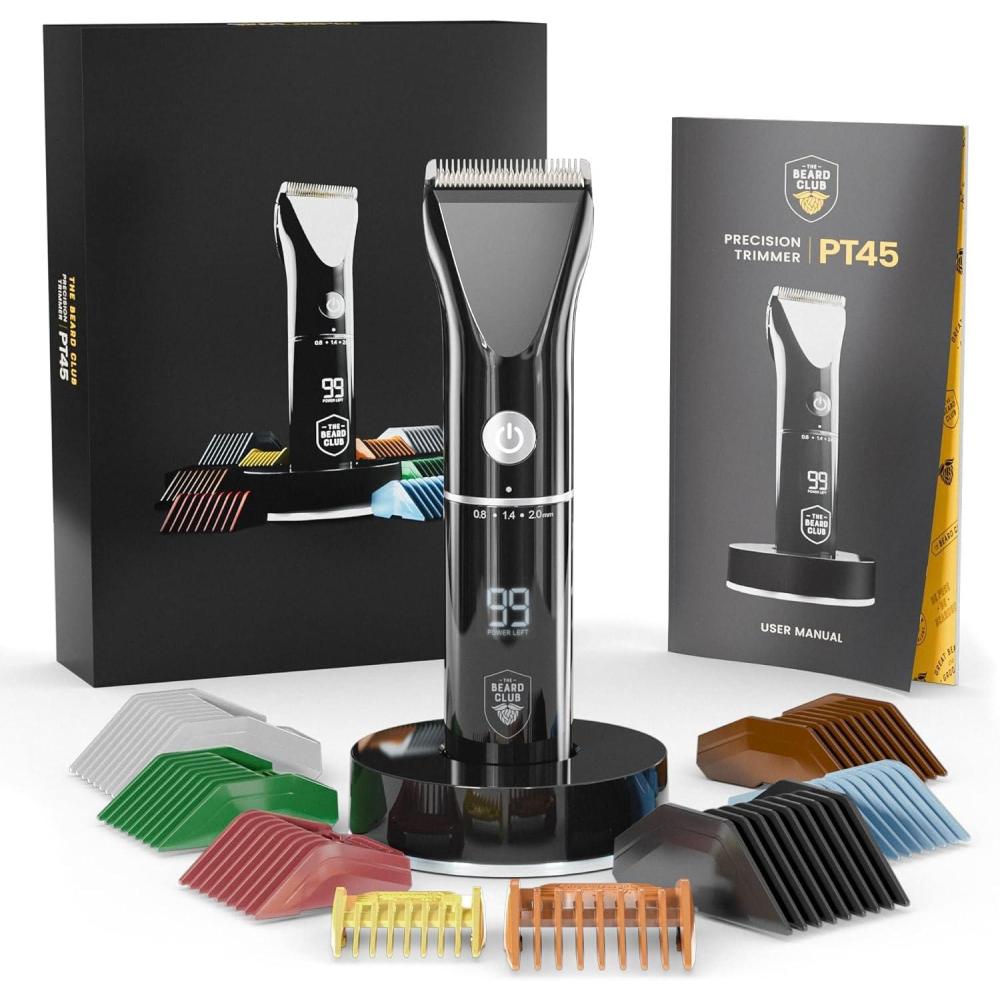 image:imageBeard Club Beard Trimmer for Men Electric Cordless Rechargeable Beard amp Hair Trimmer High Power 7000 RPM 8 Color Guides 45 Unique Trim Lengths Travel Lock