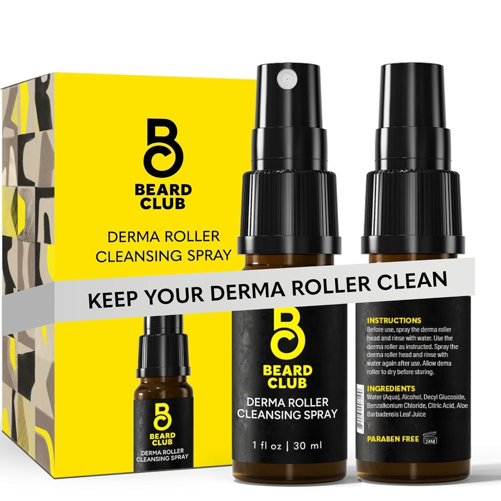 image:imageThe Beard Club Derma Roller Cleansing Spray  Clean and Prolong Derma Roller amp Beard Roller Life  1ozDerma Roller Cleansing Spray 1oz